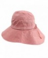 Foldable Sunhat Wide Brim Summer Flap Cover Cap with Neck Cover Cord for Women - Pink - C817YUIZIG9