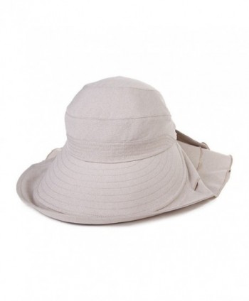 Siggi Ladies Wide Brim Visor Caps Packable Linen Summer SPF50 Vent Free Size - 16031_beige - CF12GGQFARF