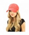 Distressed Stone Wash Denim Summer Cotton Baseball Cap Hat Adjustable - Coral - CM184Y7MX4S