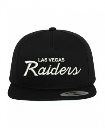 Las Vegas Raiders Embroidered Script Custom Snapback Hat Cap - Black - CL182EOSD4H