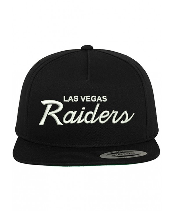 Las Vegas Raiders Embroidered Script Custom Snapback Hat Cap - Black - CL182EOSD4H