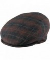 Henschel Italian Wool Blend Plaid Ivy League Driver Cap with Satin Lining - Brown Plaid - CG11B6UB5ZJ