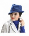 June's Young Women Hats Cloche Wool Simple Wave Lines - Blue - CC185TICL5M