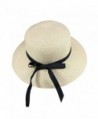 Skyflying Mat Grass Natural Bowknot Small Brim Straw Hat Beach Dating Summer Durable Basic - Beige - CY17YTAZA54