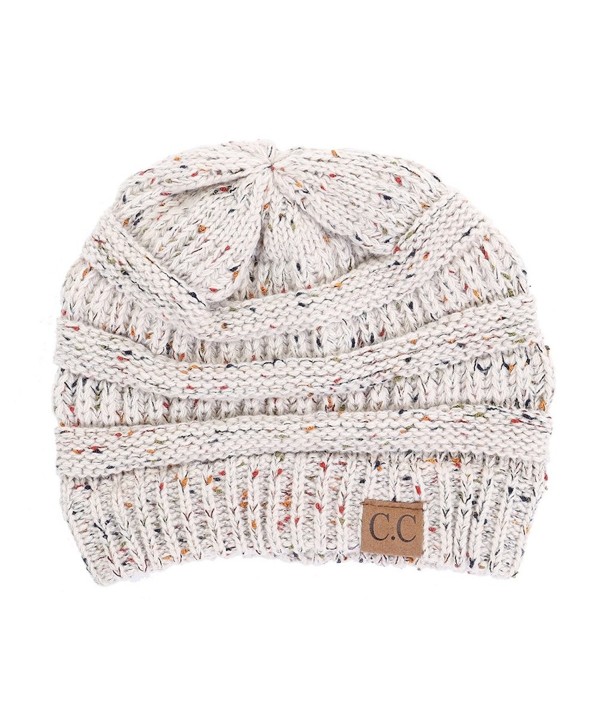 Funky Junque FunkyJunque C.C Confetti Knit Beanie - Thick Soft Warm Winter Hat - Unisex - Oatmeal - CP126KV4B1X