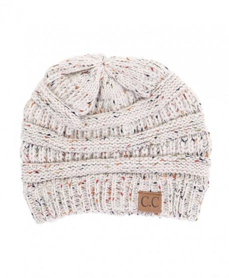 Funky Junque FunkyJunque C.C Confetti Knit Beanie - Thick Soft Warm Winter Hat - Unisex - Oatmeal - CP126KV4B1X