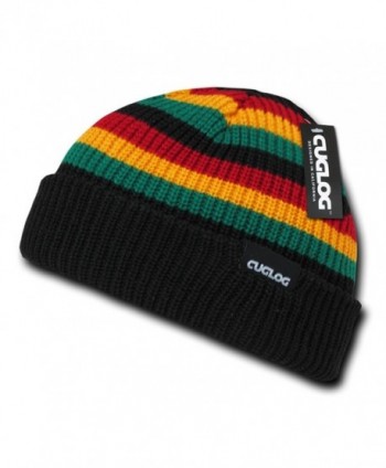 Rasta Inspired Striped Short Cuffed Beanie by Cuglog (Rasta Color) - CQ11CDP14HP