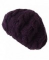 Nirvanna Designs CH208 Cable Beret with Fleece - Prune - C011H7R9DQD