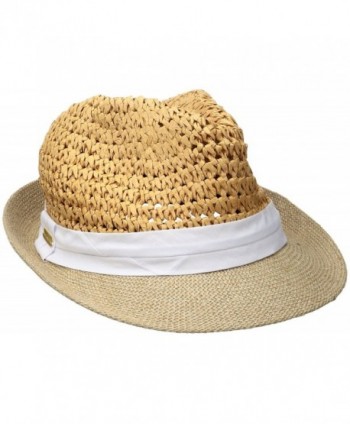 Steve Madden Women's Two Weave Banded Fedora - White - C312ODX5AAI