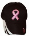 Breast Cancer Awareness Pink Ribbon Baseball Cap Hat / Pink On Black - CI11WRSNBAP