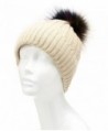 MIRMARU Winter Knitted Beanie R43 Khaki in Women's Skullies & Beanies