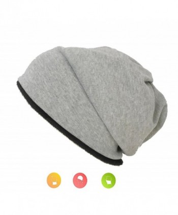 W&Y YING Three-Ways Winter Warm Soft Knit Men Women Slouchy Beanie Hat Skull Cap - Black+light Grey - CO188Q7GCW2