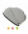 W&Y YING Three-Ways Winter Warm Soft Knit Men Women Slouchy Beanie Hat Skull Cap - Black+light Grey - CO188Q7GCW2