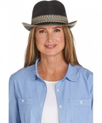 Coolibar UPF 50+ Women's Summer Fedora - Sun Protective - Black - CH12EGDDY9R