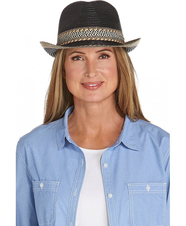 Coolibar UPF 50+ Women's Summer Fedora - Sun Protective - Black - CH12EGDDY9R