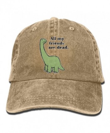 Men And Women All My Friends Are Dead Dinosaur Vintage Jeans Baseball Cap - Natural - CG187Y2TECA