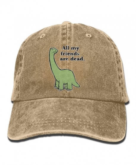 Men And Women All My Friends Are Dead Dinosaur Vintage Jeans Baseball Cap - Natural - CG187Y2TECA