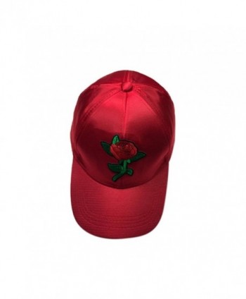 Caps- Toraway Unisex Fashion Rose Embroidery Baseball Cap Adjustable Hip Hop Rose Hat - Red - CT182YYW7QX