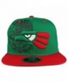 Trendy Apparel Shop Hecho EN Mexico Eagle 3D Embroidered Flat Bill Snapback Cap - Green Red - C8185QZWHMC