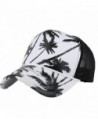 Highpot Women Men Fashion Coconut Tree Printing Snapback Hip Hop Flat Hat - Black - C11832N50K2