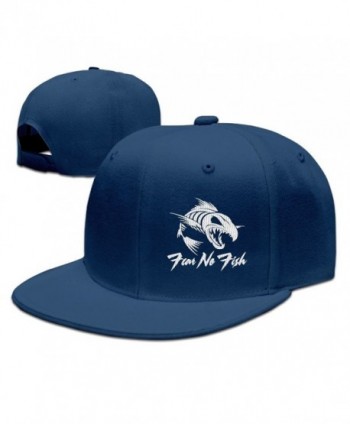 GAMMAGU Fear No Fish Embroidery Plain Baseball Hats Trucker Cap - Navy - CF189LAK9LQ