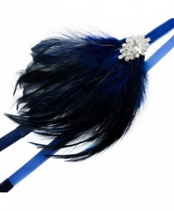 Zivyes Feather Headpiece Flapper Headband - C-navy - CP188ZL8SQC