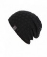 Iuway Stylish Unisex Crochet Slouchy Baggy Crease Winter Knit Beanie Cap Skull Hat - Black - C8186I9HRGQ