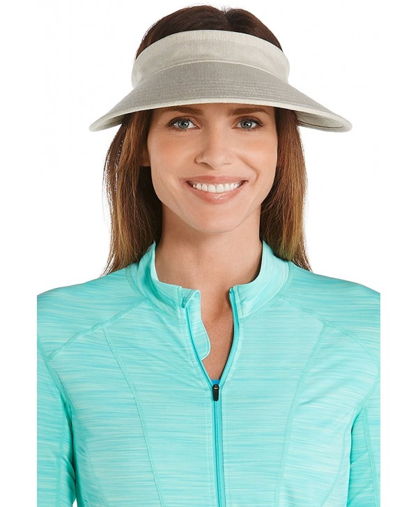 Coolibar UPF 50+ Women's Zip-Off Sun Visor - Sun Protective - Natural Herringbone - C112FA9ZX1R