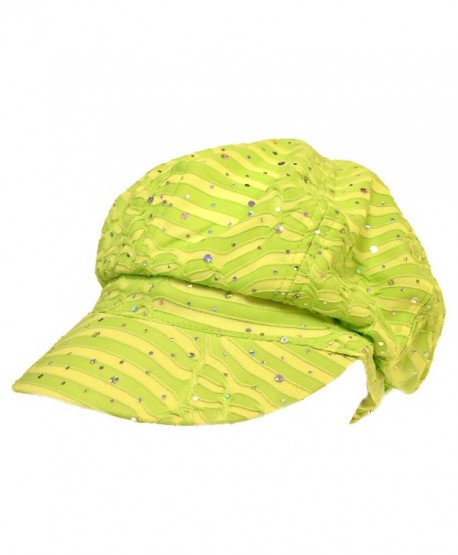 Sparkle Glitter Newsboy Cap / Lime Green - CD112SXBAYD