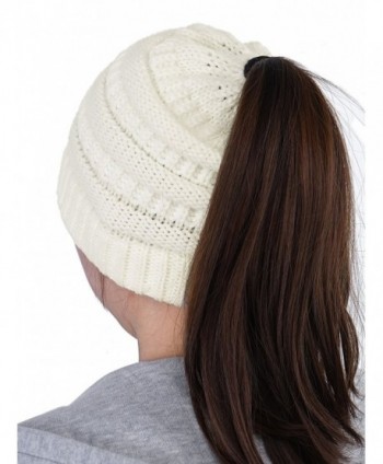 HENCY Womens Stretch Ponytail Skullies