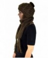 Peach Couture Cable Knit Beret Beanie Hat and Scarf Set - Green - CM11IGDMK1R