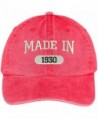 Trendy Apparel Shop 88th Birthday - Made In 1930 Embroidered Low Profile Washed Cotton Baseball Cap - Red - CT17YELY8G5