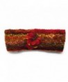 Hand Knit Winter Ear Warmer Headband Warm Wool Fleece Lined - Red - CT188776Q5L