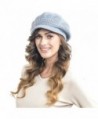 FORBUSITE Womens Rhinestone Rabbit Yarn Knit Winter Cabbie Cap Hat 14s - Dark Gray - CL128563GB7