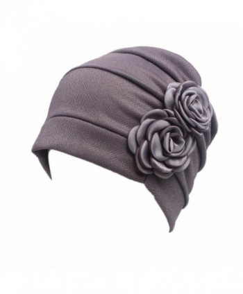 Highpot Women Flowers Head Cap Chemo Beanie Cancer Hat Scarf Turban Wrap Cap - Gray - CC184S8T9EU