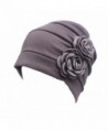 Highpot Women Flowers Head Cap Chemo Beanie Cancer Hat Scarf Turban Wrap Cap - Gray - CC184S8T9EU