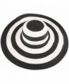 bettyhome Women's British Elegant Floppy Wide Brim Striped Straw Beach Sun Hat - diff Colors - Black - CT12DZ4CJSZ