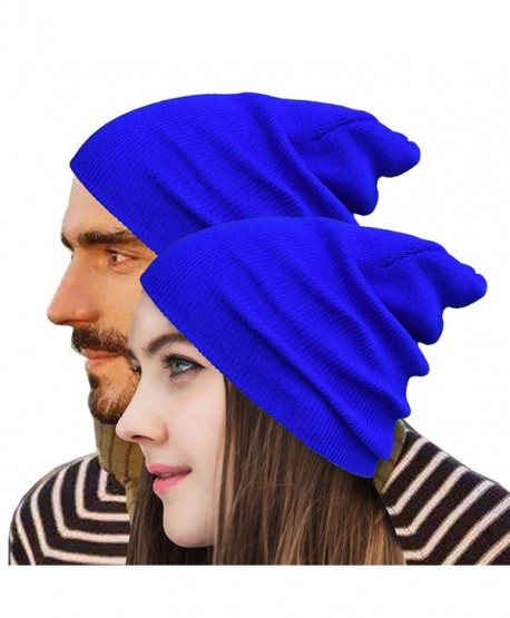 Raylarnia Beanie Warm Comfortable Soft Oversized Thick Cable Knitted Hat Unisex Knit Caps - Royal Blue - CQ184WG5NDG