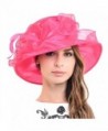 HISSHE Womens Church Dress Derby Wedding Floral Tea Party Hat Ss-035 - Hot Pink - CR11ZHNXDGF