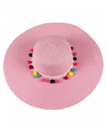 Floppy Hat with Pom Pom Band - Pink - CP18528Z88H