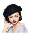 Maitose Women's Lace Flower Wool Beret Cap - Black - CS12MCIFWI9