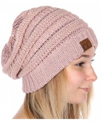 Plum Feathers Stretch Ponytail Metallic in Women's Skullies & Beanies