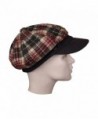 Brown Plaid Winter Ribbed Visor in Women's Newsboy Caps