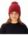 Peach Couture Classic Womens Warm Hand Knit Pom Thick Winter Ski Snowboard Hat - Red 18 - C11884WWU7L