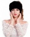 CR Women's Rabbit Fur Headband Winter Wrap Cap For Winter Earwarmer Earmuff Hat Ski - Black - CN186ZOGXOE