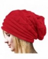 Ankola Hot Sale Womens Ladies Winter Crochet Hat Wool Knit Beanie Warm Ski Caps - Red/Lined Wool - CO1896GQSZ8
