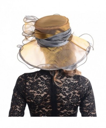 FORBUSITE Womens Organza Wedding Champagne in Women's Sun Hats
