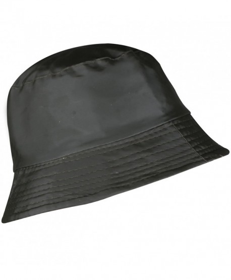 YJDS Women's Rain Hats Bucket Waterproof Rain Hat Wide Brim Bucket Hat Rain Cap - Solid Black - CZ17AAHCKRE
