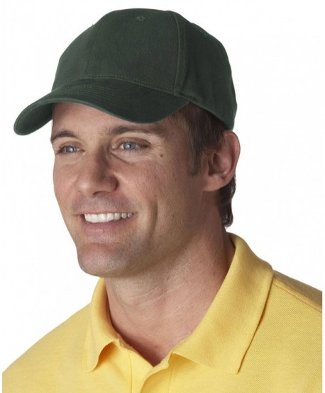 UltraClub mens Classic Cut Brushed Cotton Twill Constructed Cap(8110) - Forest Green - CZ11F78FINB