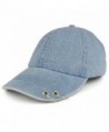 K-POP Style Plain Metallic Ring Bill Adjustable Baseball Cap - Denim - CP185QA4IGK